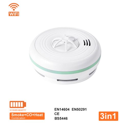 AJ-960SCTRW WIFI Smoke,Heat and Carbon Monoxide 3 in1 Alamm