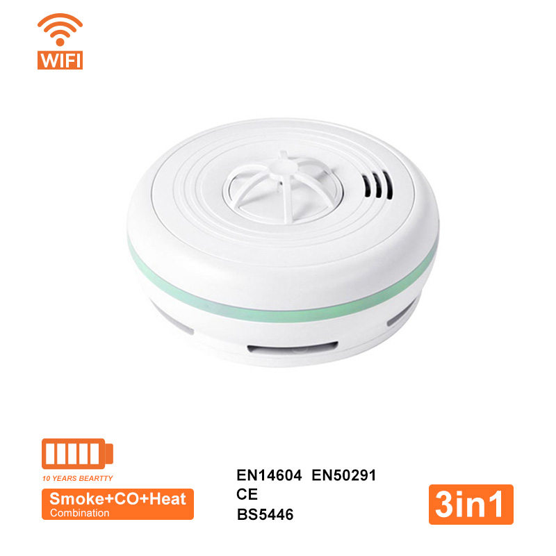 AJ-960SCTRW WIFI Smoke,Heat and Carbon Monoxide 3 in1 Alamm