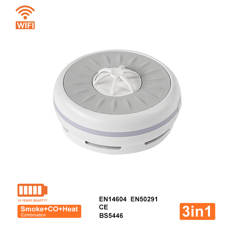 AJ-961SCTRW WIFI Smoke,Heat and Carbon Monoxide 3 in1 Alamm