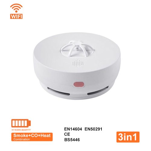 AJ-965SCTRW WIFI Smoke,Heat and Carbon Monoxide 3 in1 Alamm